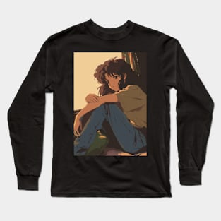 Vintage 90s Anime Girl Long Sleeve T-Shirt